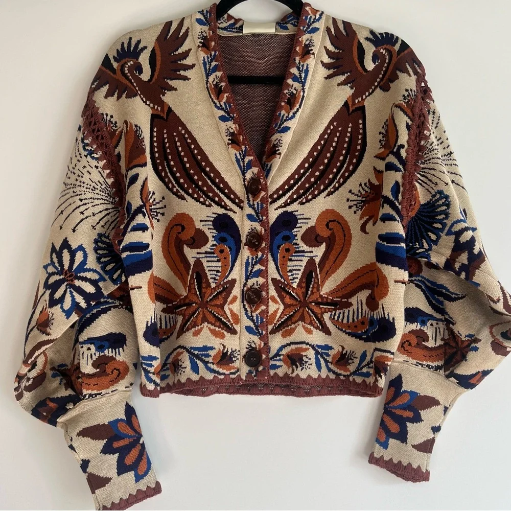 FARM Rio Sand Nature Land Cardigan Size XS NWT - Picture 8 of 16